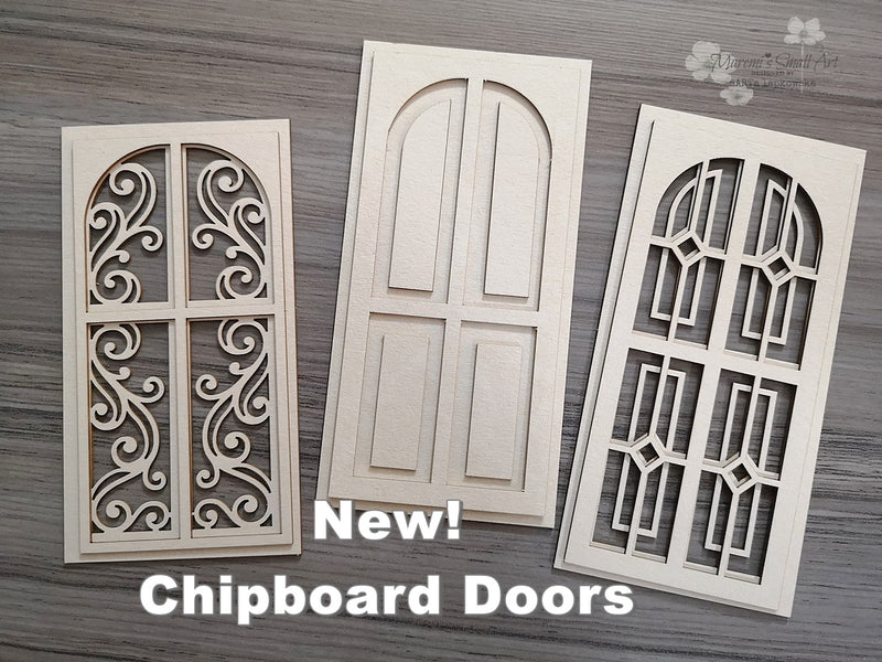3 Pieces of beautiful Doors Chipboard Set
