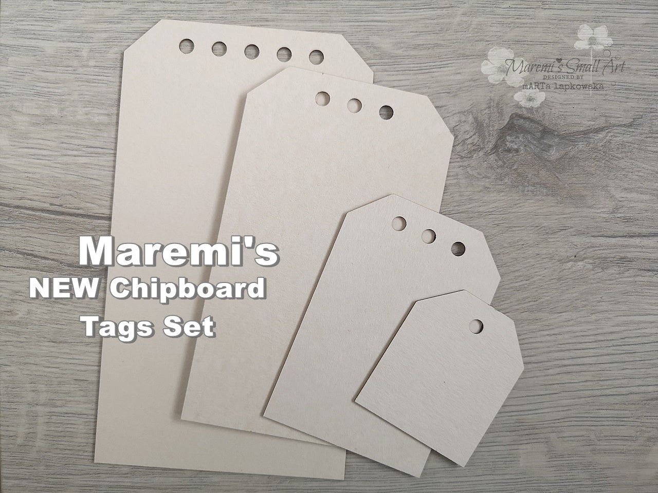 NEW! Maremi's Set of 4 Tag Chipboards Basic