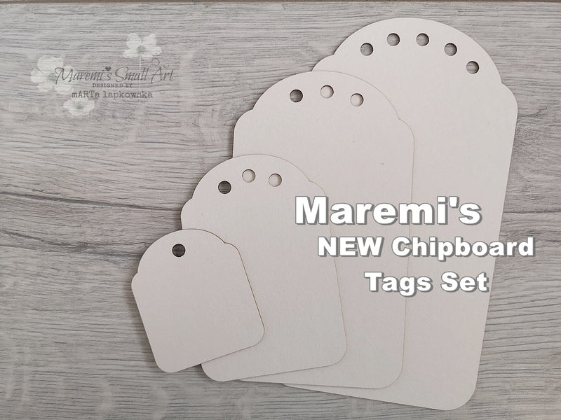 NEW! Maremi's Set of 4 Tag Chipboards Round