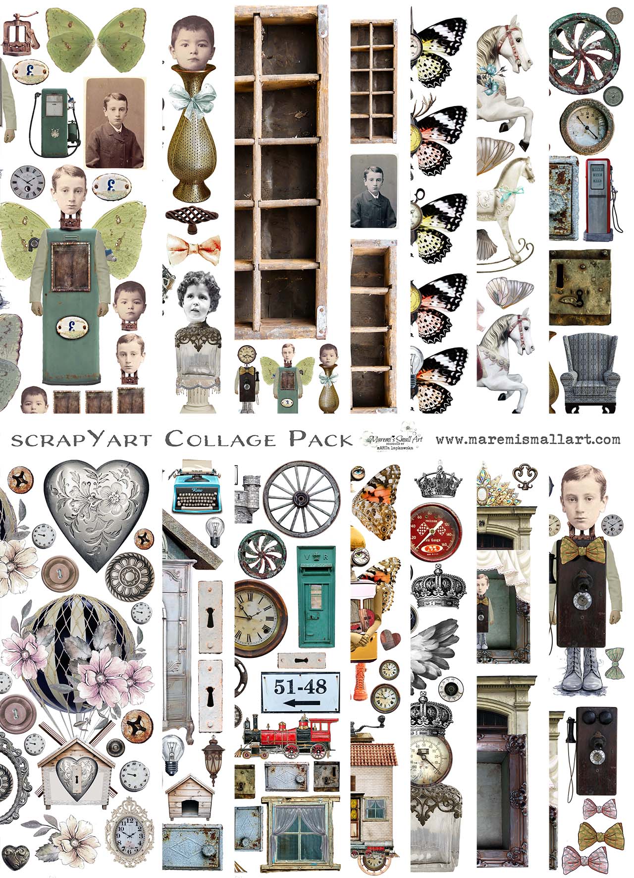 'ScrapYart' Maremi's Papers - Collage Pack - Small Size A5