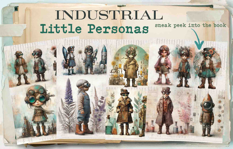 Maremi's Small Art - Industrial Collage Pages for Art Journaling - Little Personas