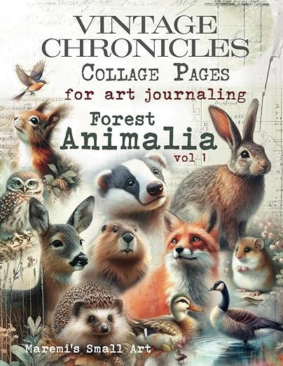 Maremi's Small Art - Vintage Chronicles Collage Pages for Art Journaling - Animalia vol 1