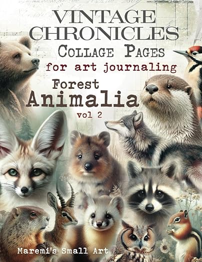 Maremi's Small Art - Vintage Chronicles Collage Pages for Art Journaling - Animalia vol 2