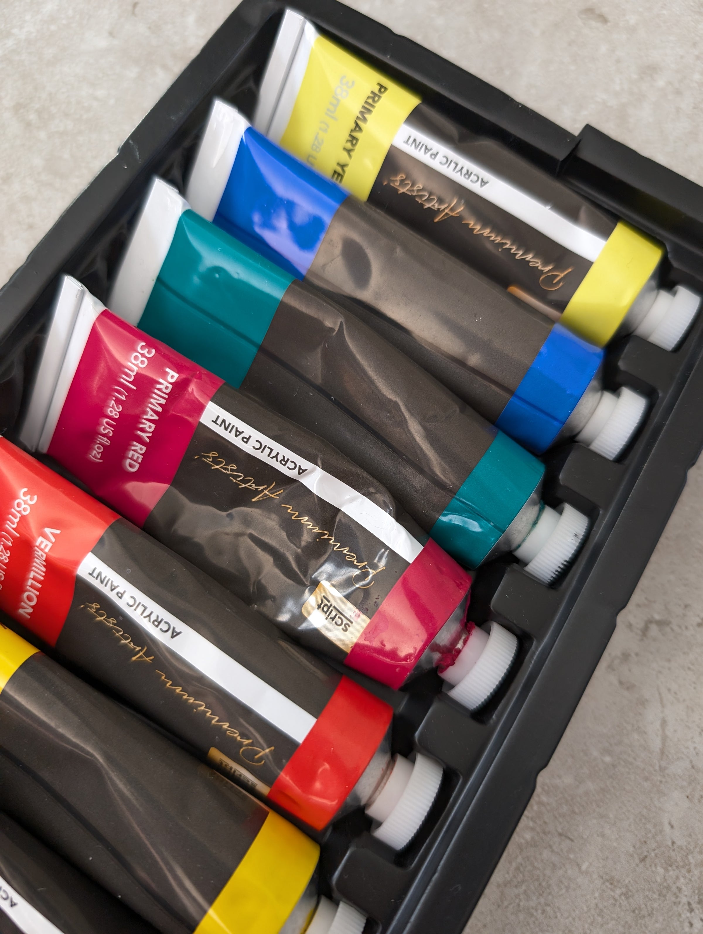 Set of acrylic paints