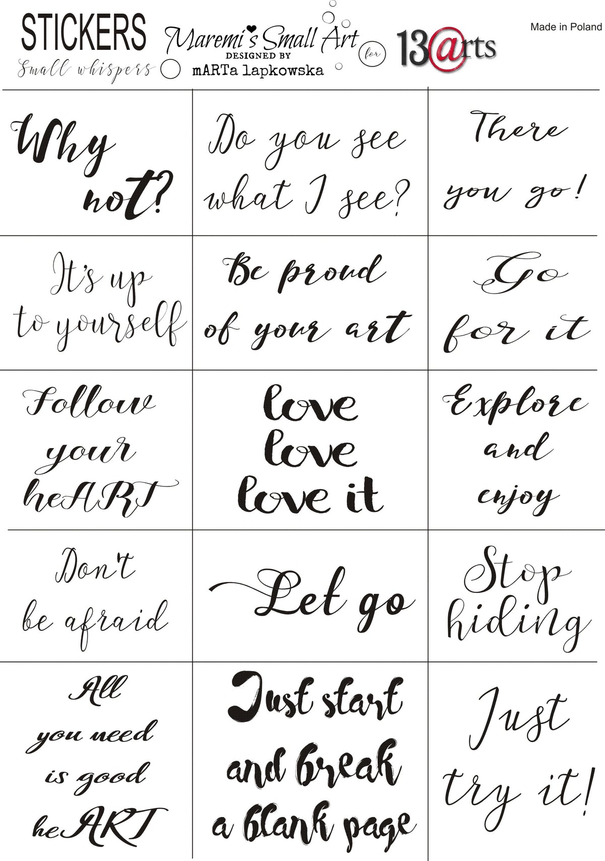 A5 New Transparent Stickers - Set of 9 Maremi's Words, Sayings – Maremi  Small Art