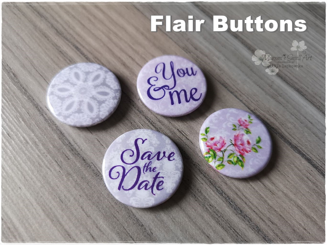 Flair Buttons 'Save the Date'