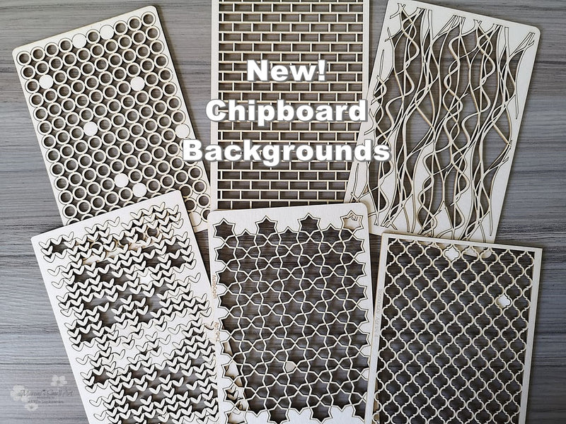 6 Pieces of beautiful Backgrounds Chipboard Set