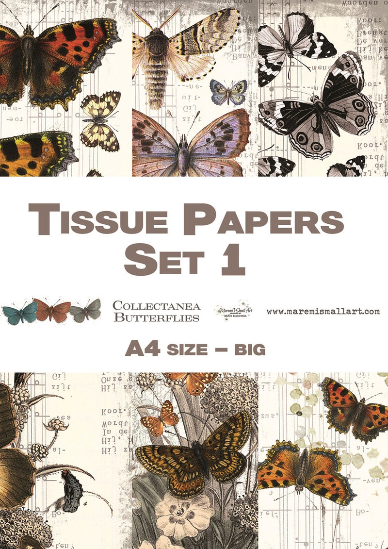 A4 set 1 'Collectanea Butterflies' Maremi's Tissue Papers