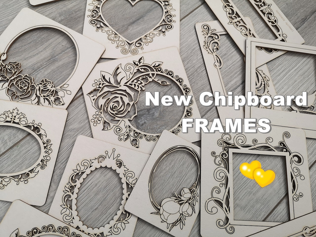 NEW! Set of 3 Random Chipboard Frames