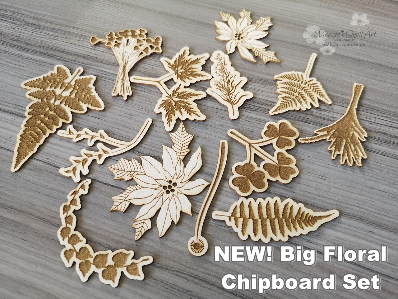 NEW! Floral BIG Set of Chipboards