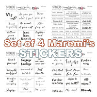 Set of 4 Maremi's Stickers for mixed media, art journaling